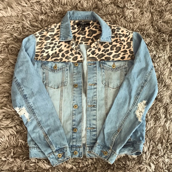 Forever 21 Other - Cheetah Denim Jacket
